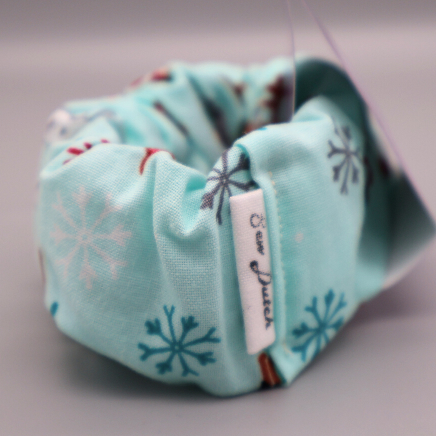 Wide elastic Xmas Paws light blue