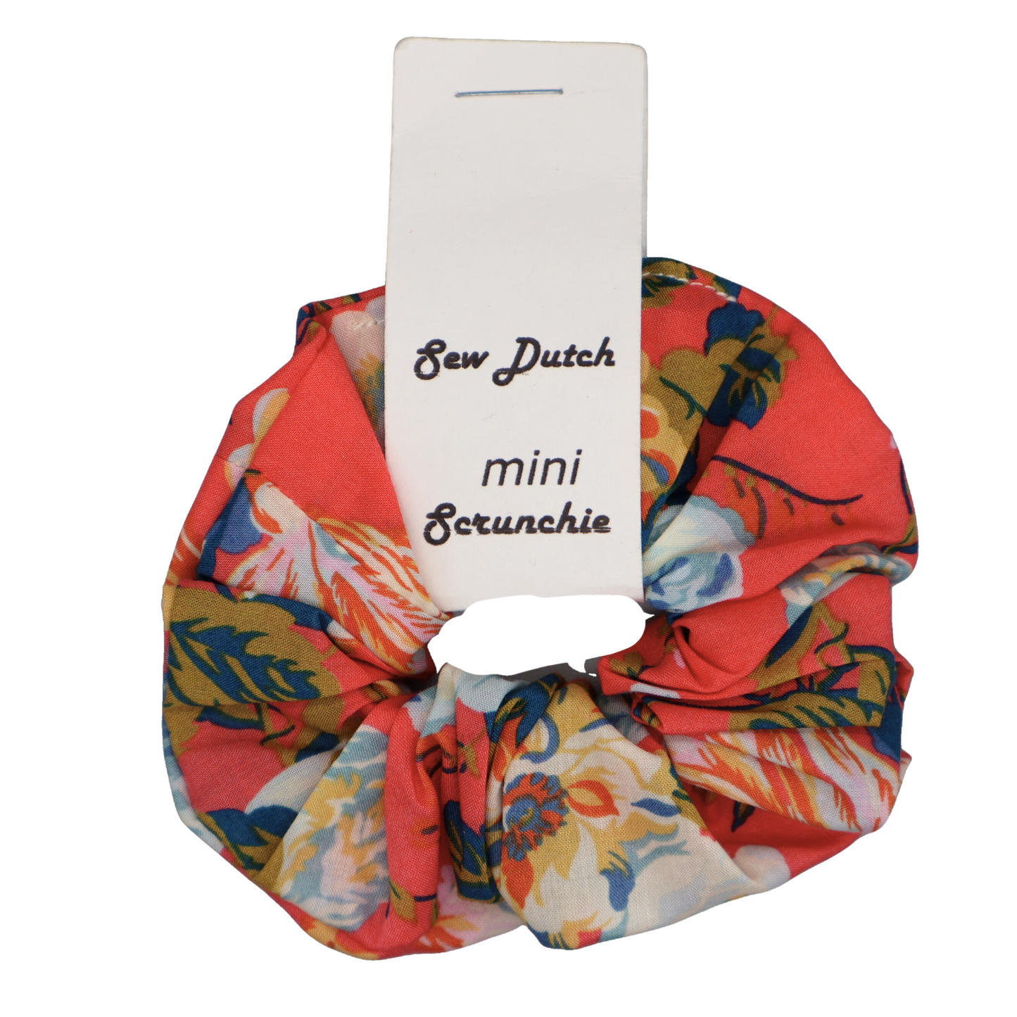 Mini coral rose scrunchie