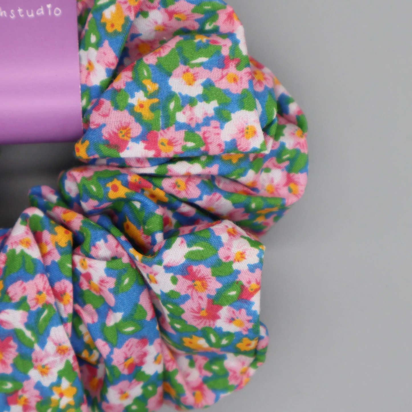 XL blue ditsy scrunchie