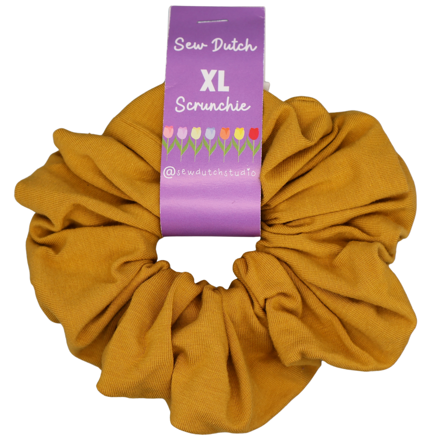 XL Mustard jersey scrunchie
