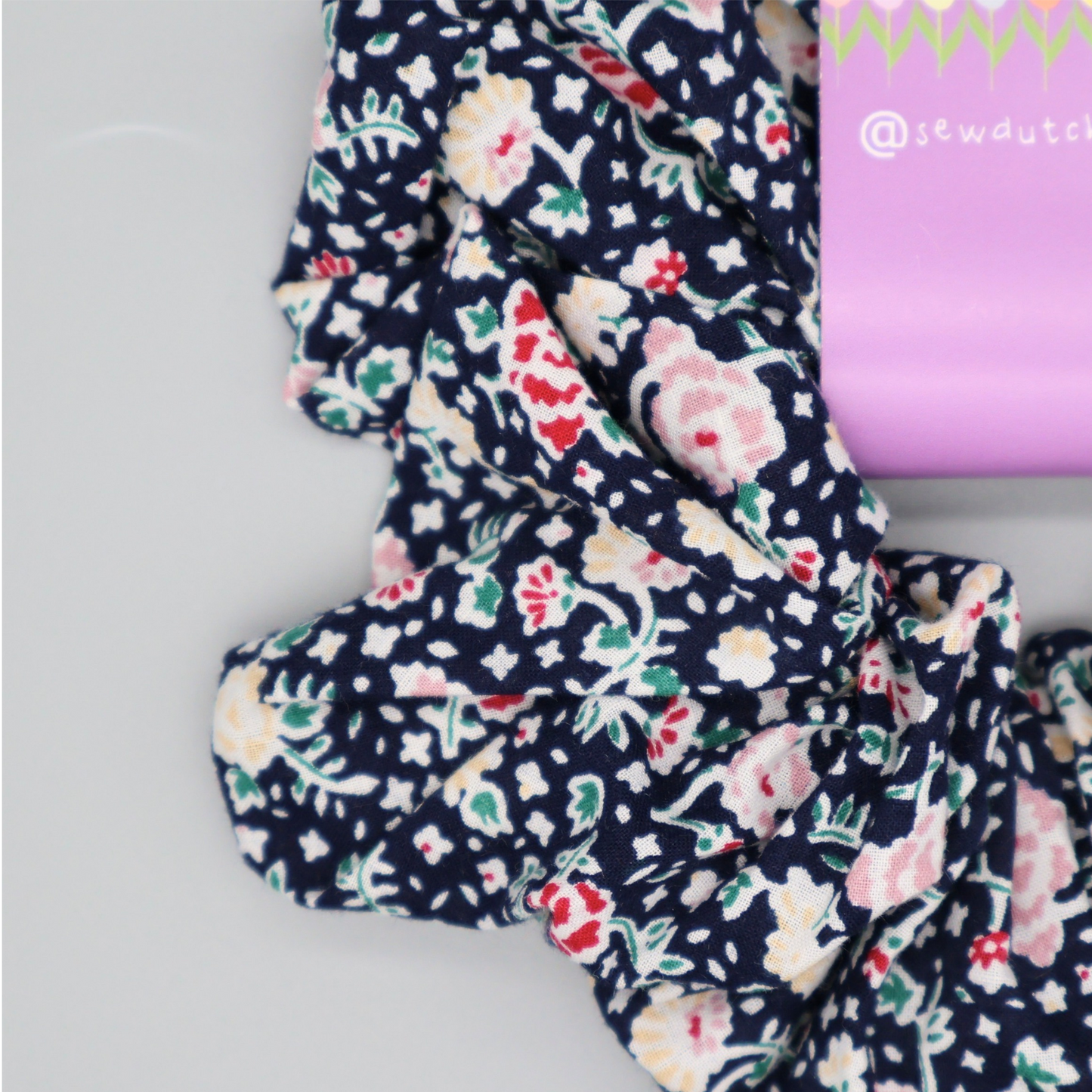 XL navy ditsy scrunchie