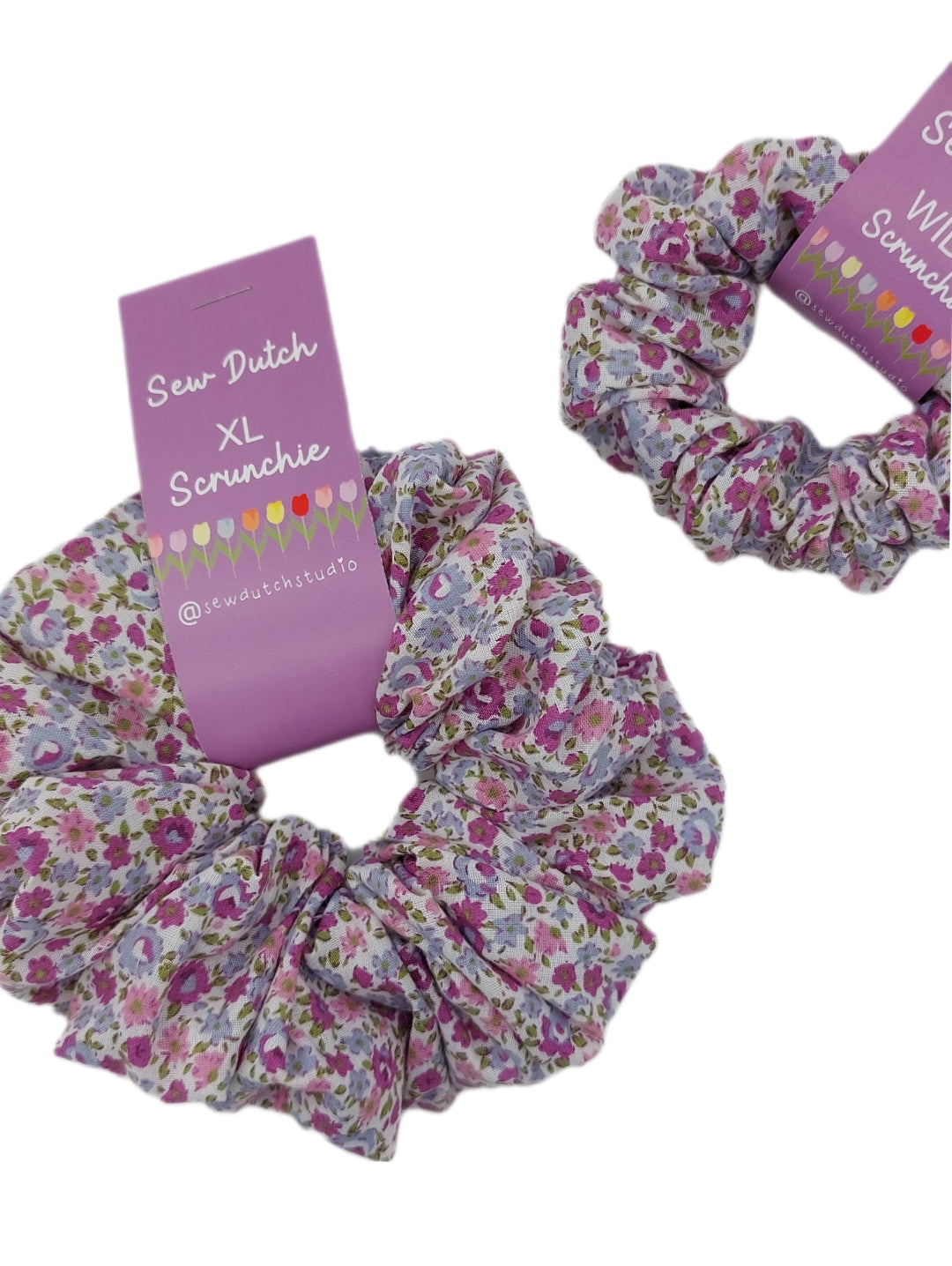 XL lilac ditsy scrunchie