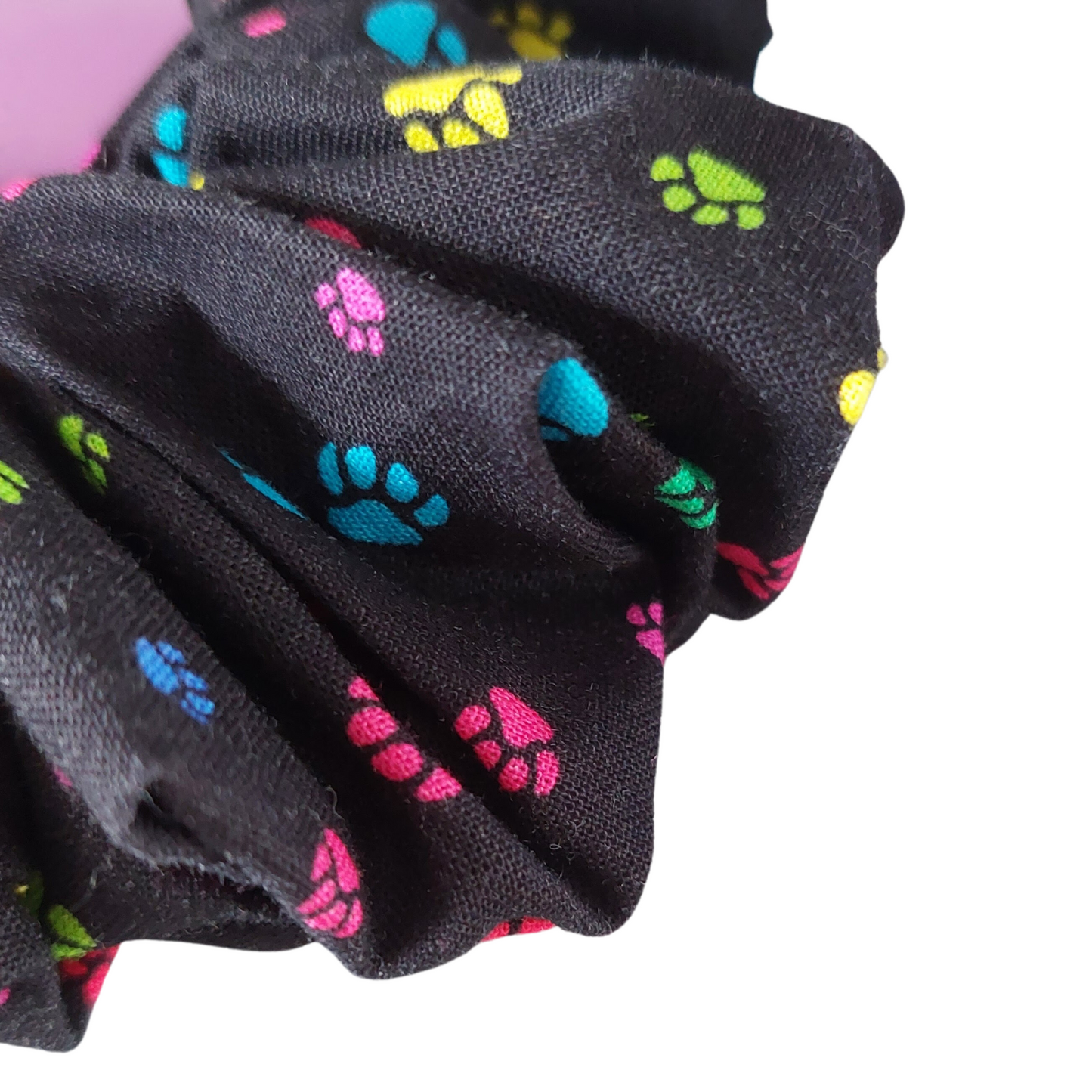 XL Paw Print Black Scrunchie