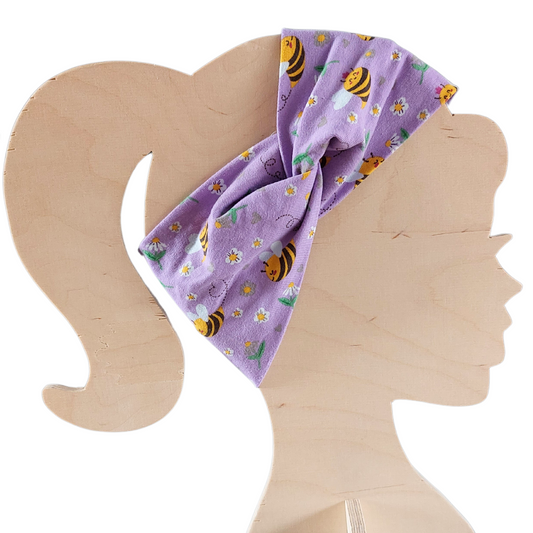 Twisted Headband Lilac Buzzy Bees