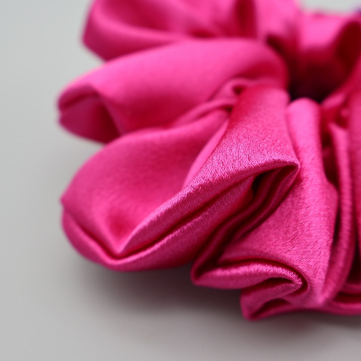 XL Satin Fuchsia Pink scrunchie