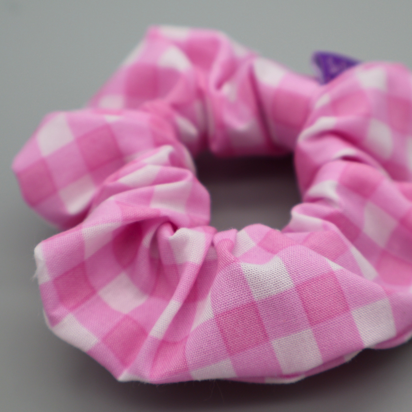 Mini Picnic Pink Gingham scrunchie