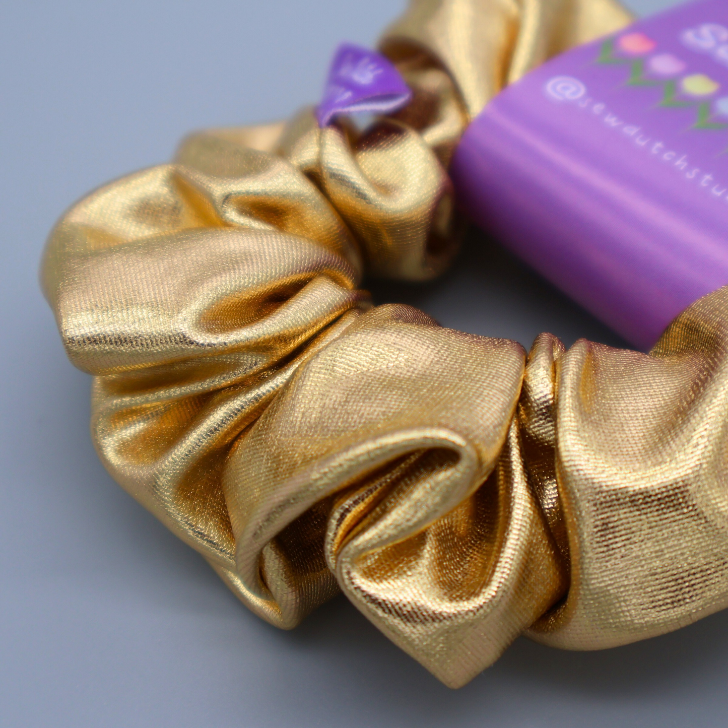 Mini Gold metallic scrunchie