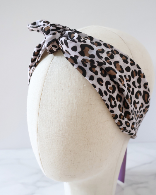 Retro Knotted Headband Leopard mini