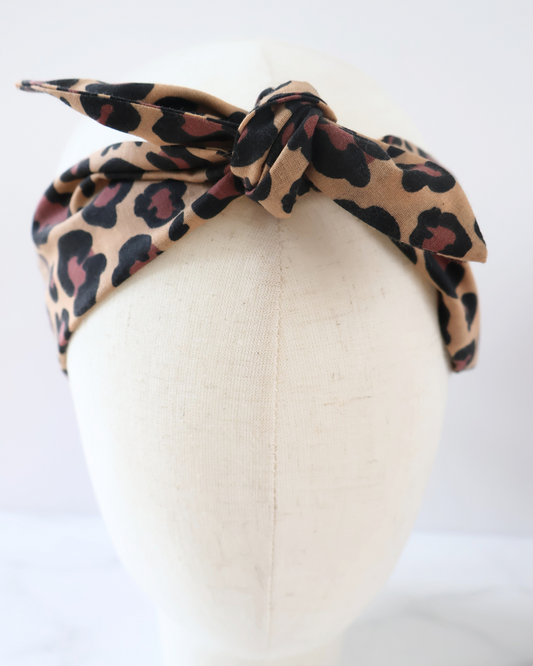 Retro Knotted Headband Leopard