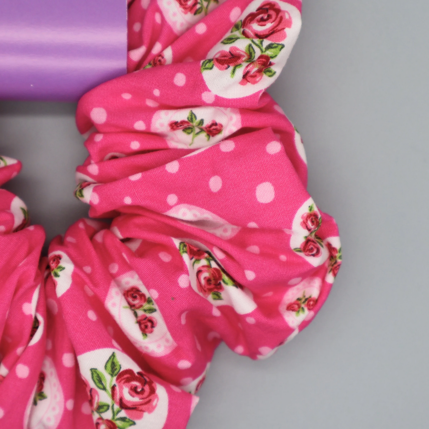 XL pink rose scrunchie
