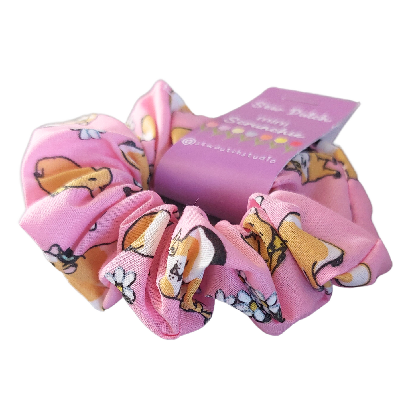 Mini scrunchie pink guinea pigs