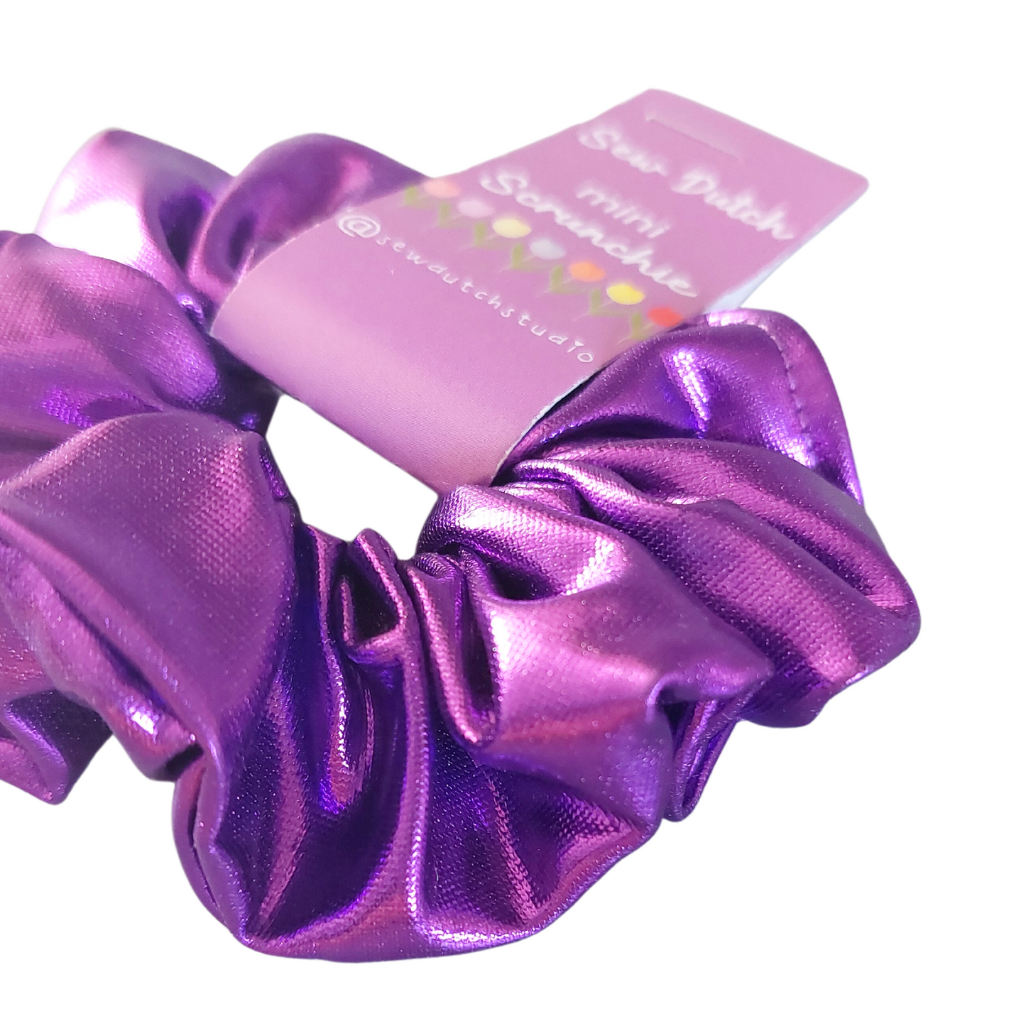 Mini scrunchie purple metallic