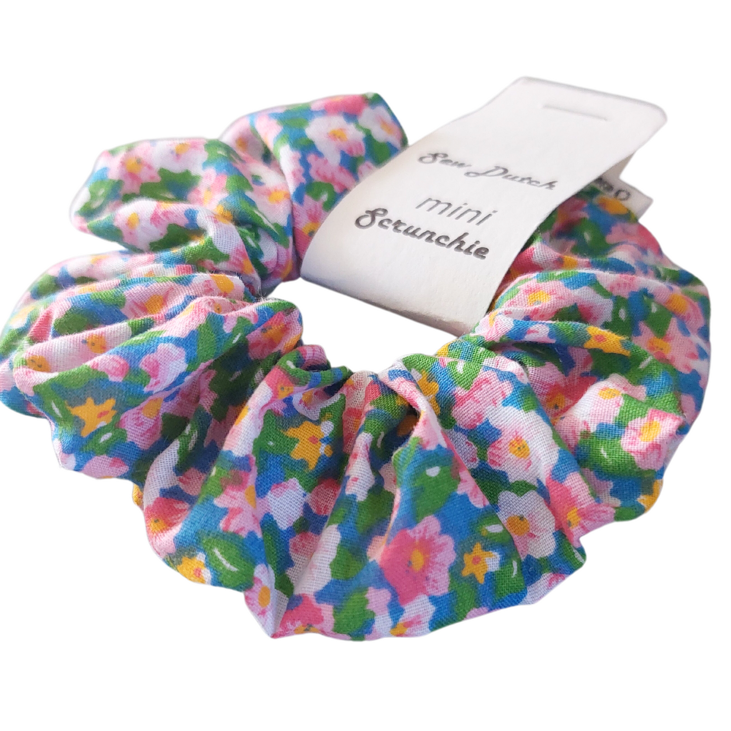 Mini scrunchie blue ditsy