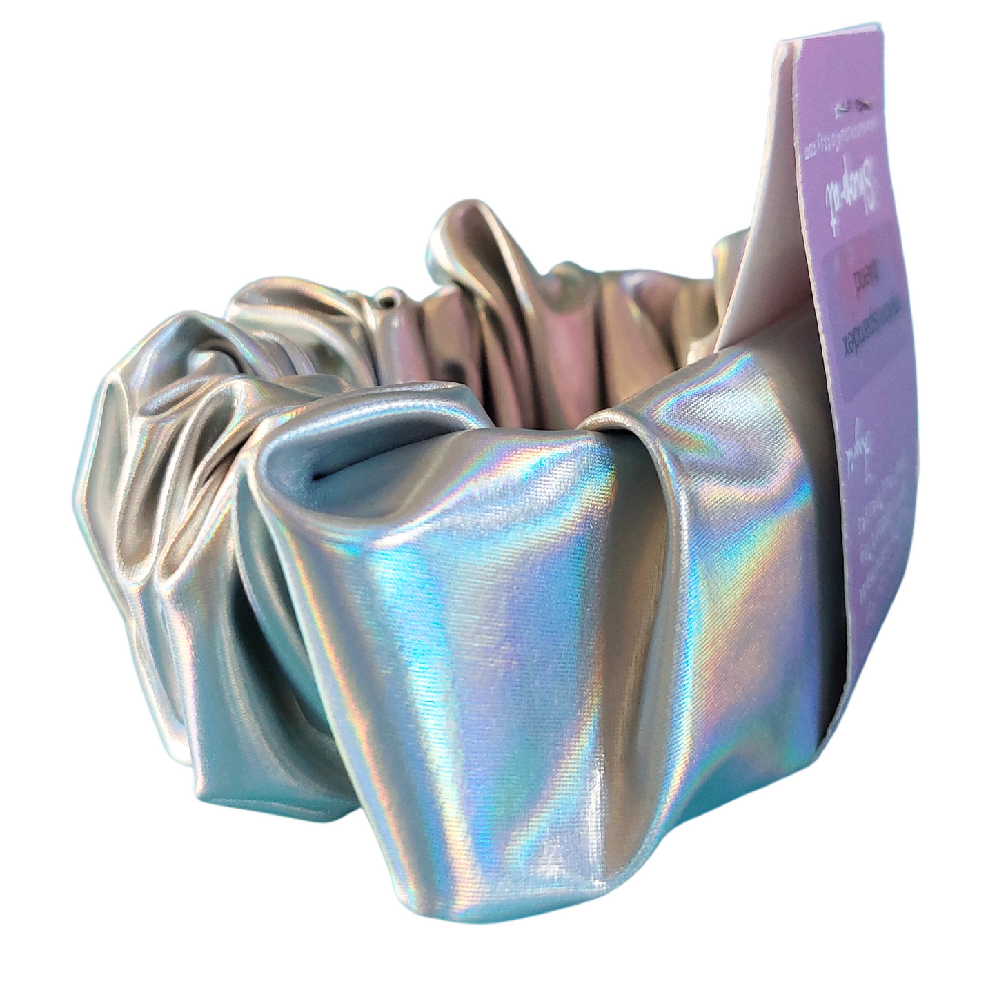Wide elastic silver unicorn holographic
