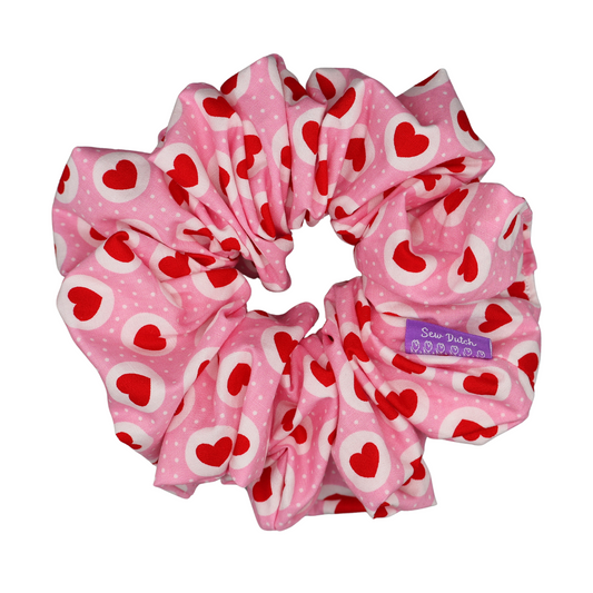 XL Pink Hearts Scrunchie