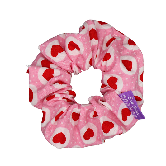 Mini Scrunchie Pink Hearts