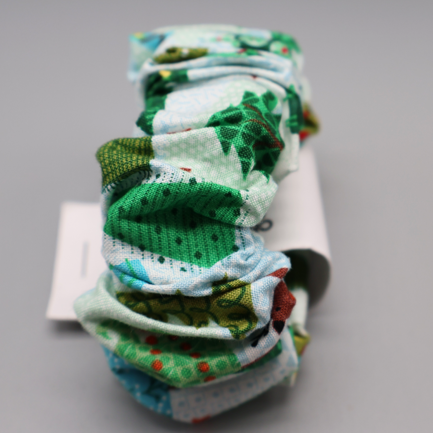 Wide elastic Xmas Trees scrunchie