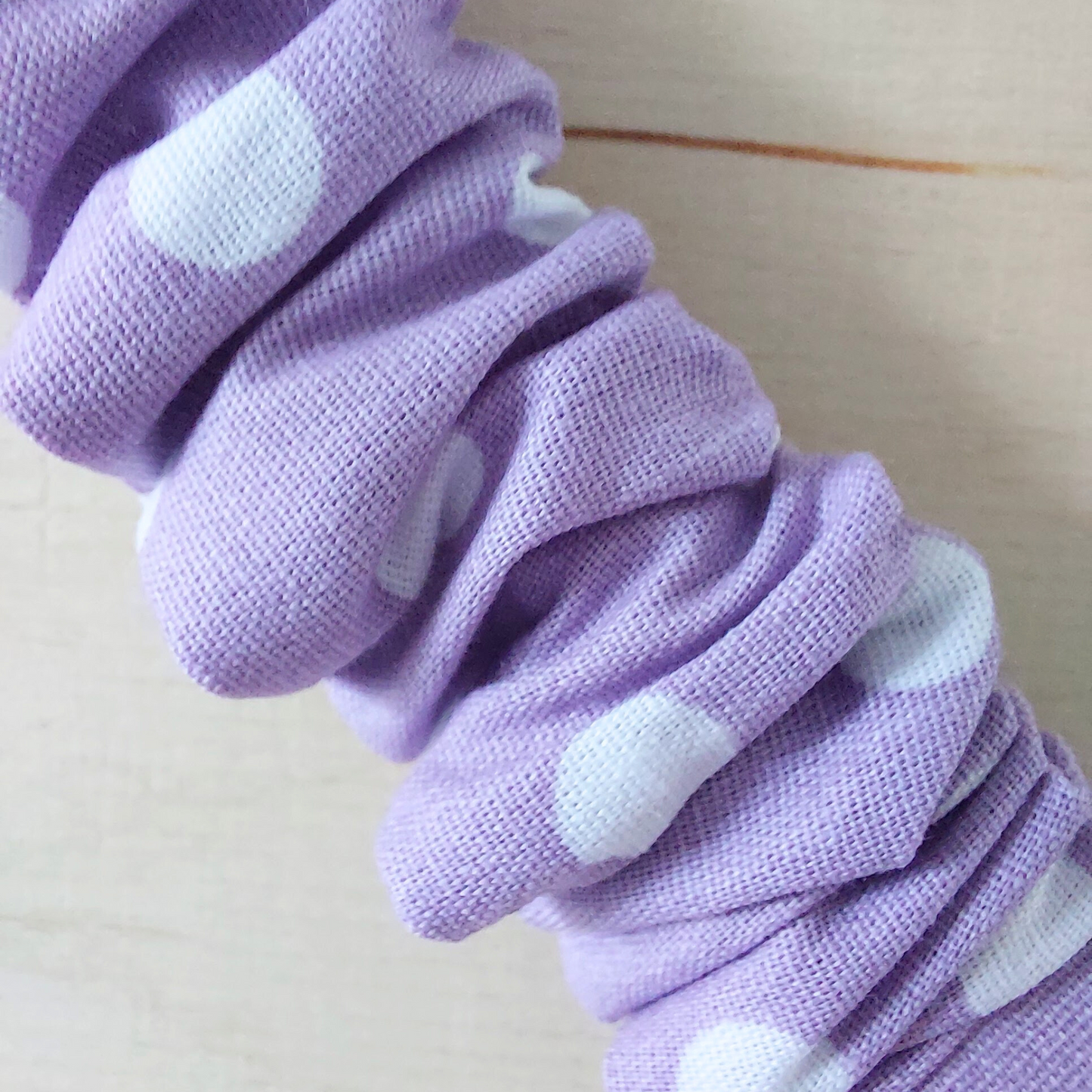 Retro Knotted Headband Polka Dot Lilac