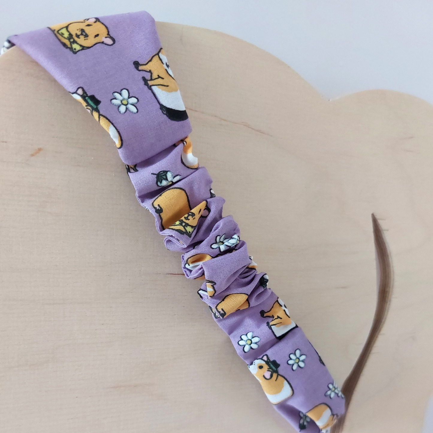 Retro Knotted Headband Guinea Pigs Purple