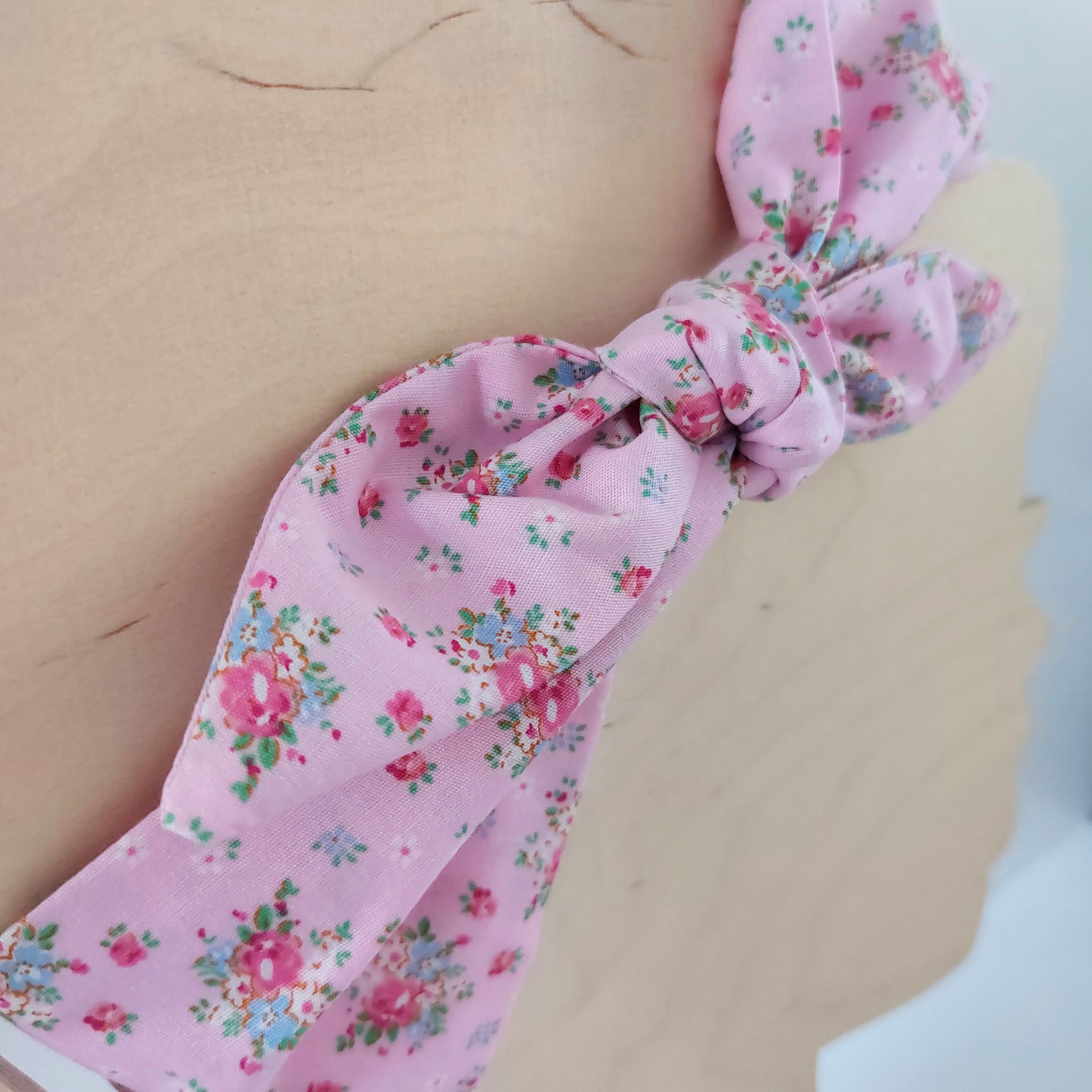 Retro Knotted Headband Pink Floral