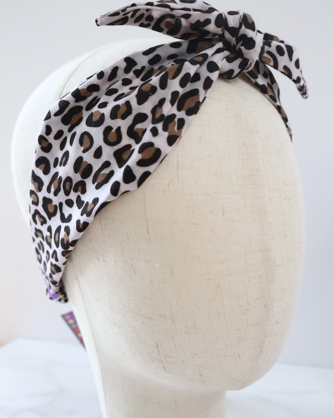 Retro Knotted Headband Leopard mini