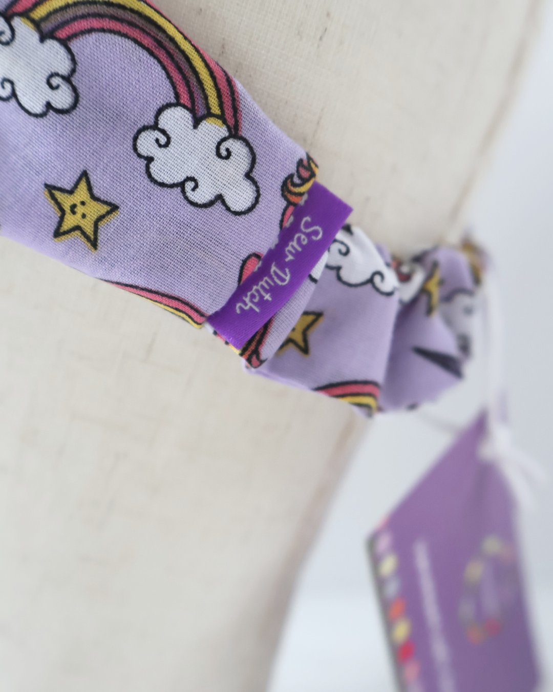Retro Knotted Headband Lilac Unicorn