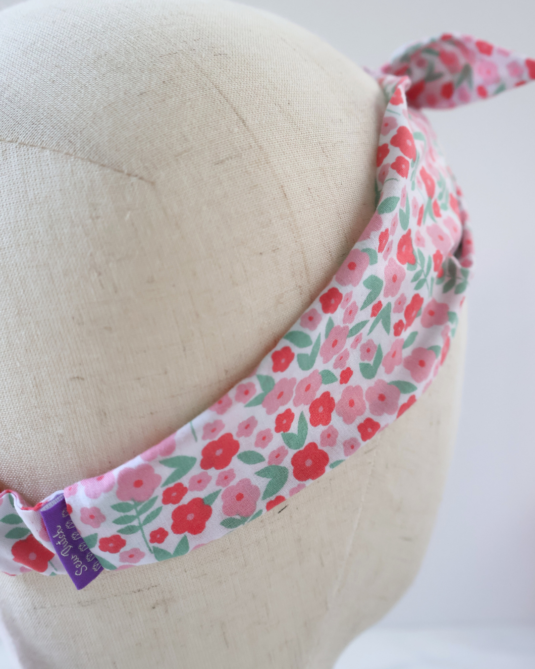 Retro Knotted Headband Florals Pink