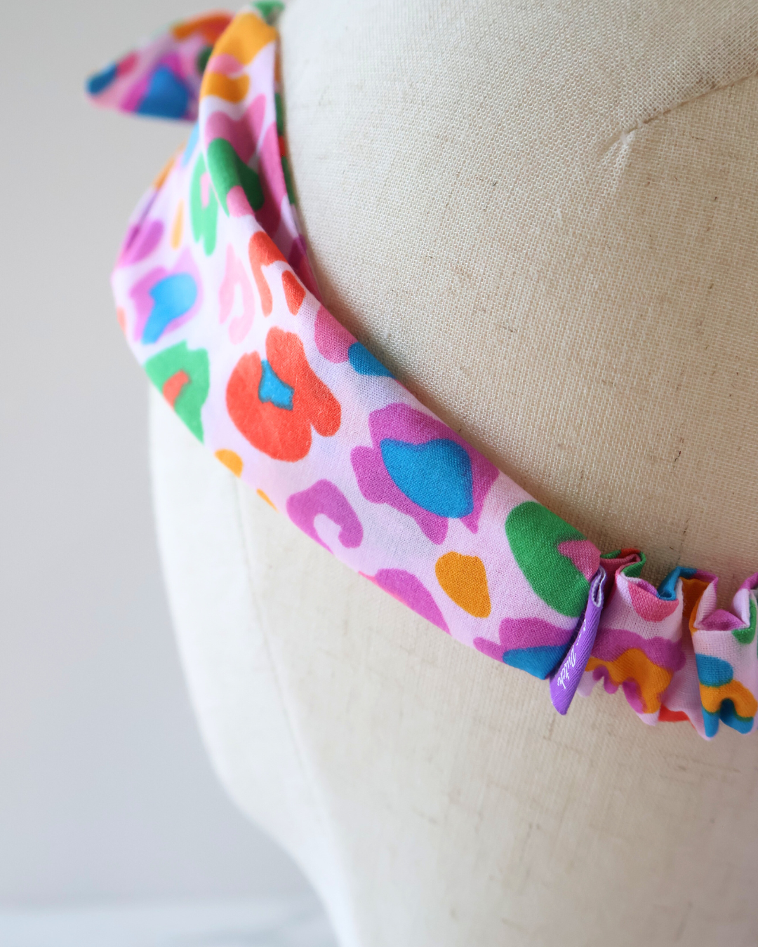 Retro Knotted Headband Leopard Rainbow Pink