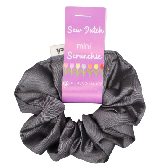 Mini grey taffeta scrunchie