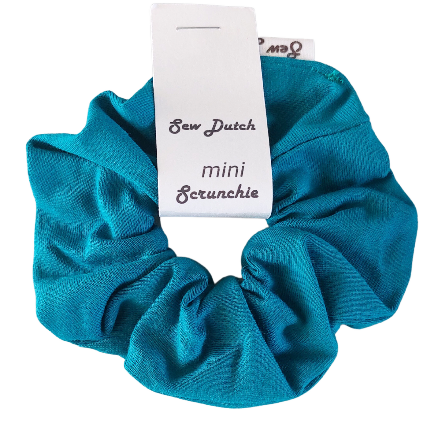 Mini scrunchie teal jersey