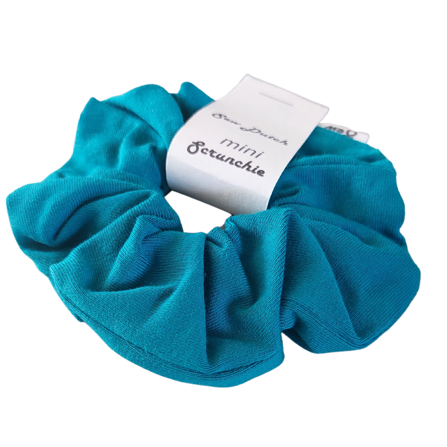 Mini scrunchie teal jersey